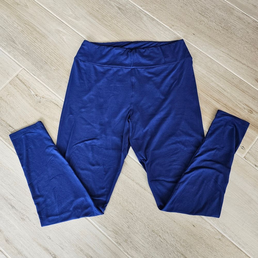 LuLaRoe Vibrant Blue Active Leggings, Sz TC - EUC